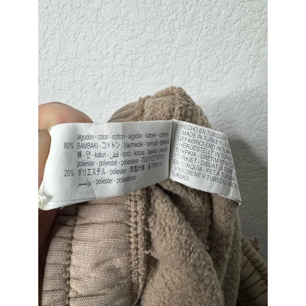 Zara Boys 2 Piece Set Green Hoodie Tan Los Angeles Wide Leg Sweatpants Size 9/10